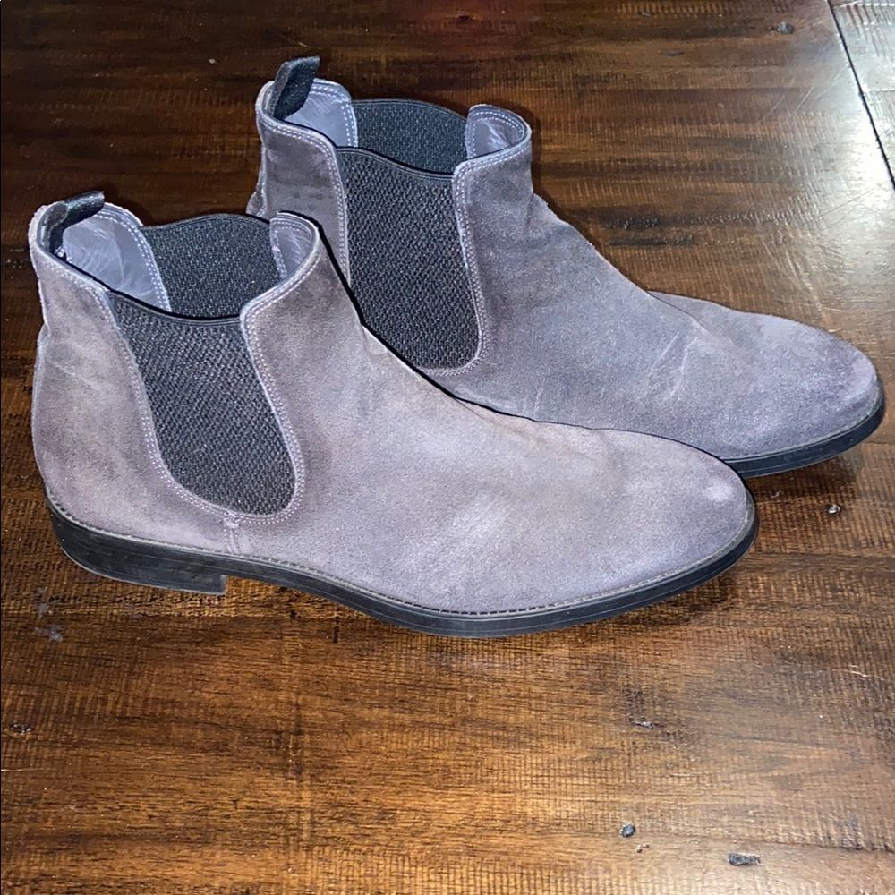 To Boot New York Adam Derrick Gray Chelsea Boots Suede Ankle size 10